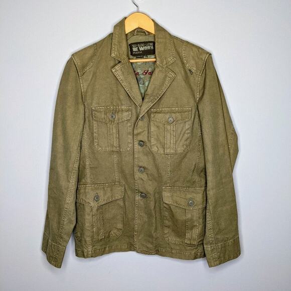 522 Blend Re Work Latino Green Cargo Pocket Jacket - Picture 1 of 9